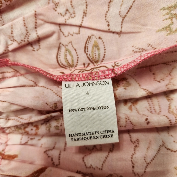 Size 4 Ulla Johnson Pink Ruffled Dress - Picture 6 of 6